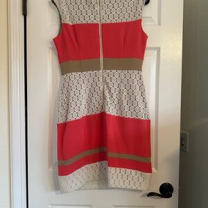 Chic Colorblock Lace Mini Dress